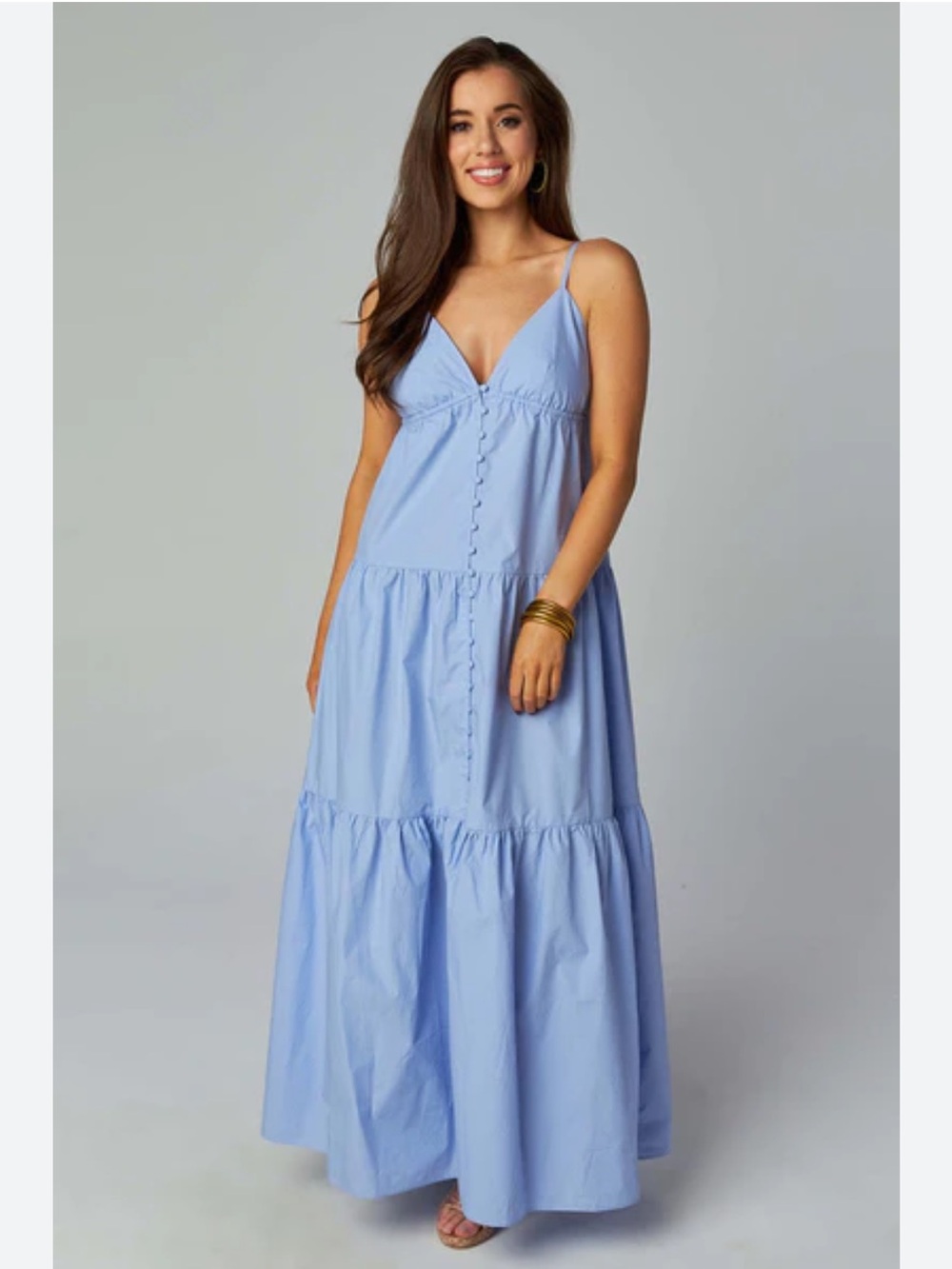 BUDDY LOVE Periwinkle Blue Kenna Tired Maxi Dress Size XS NWT